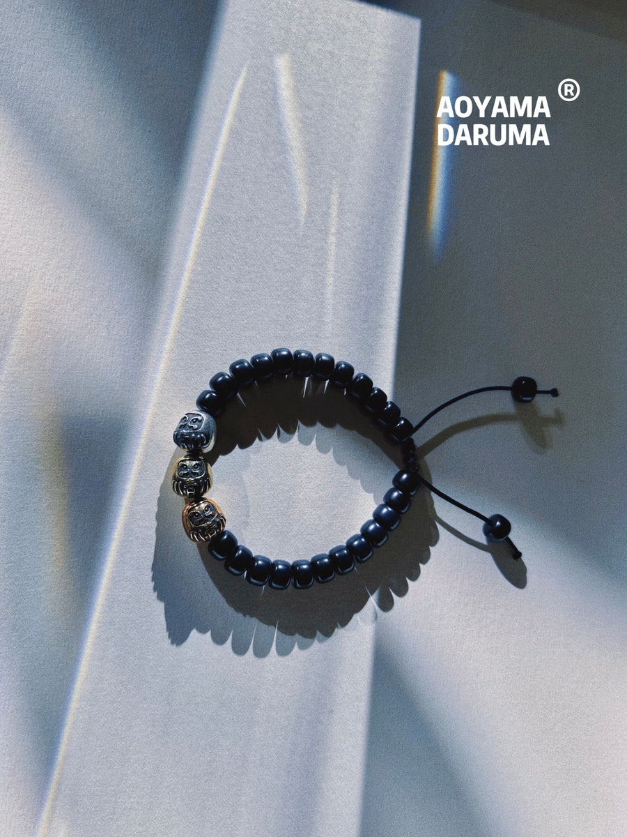 Aoyama Daruma lucky 3 brothers daruma indigo dye bracelet 強運三