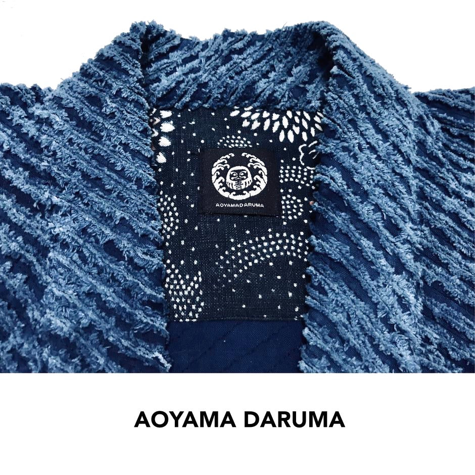 Aoyama Daruma indigo dye hanten jacket 藍染 ふわふわ 半纏