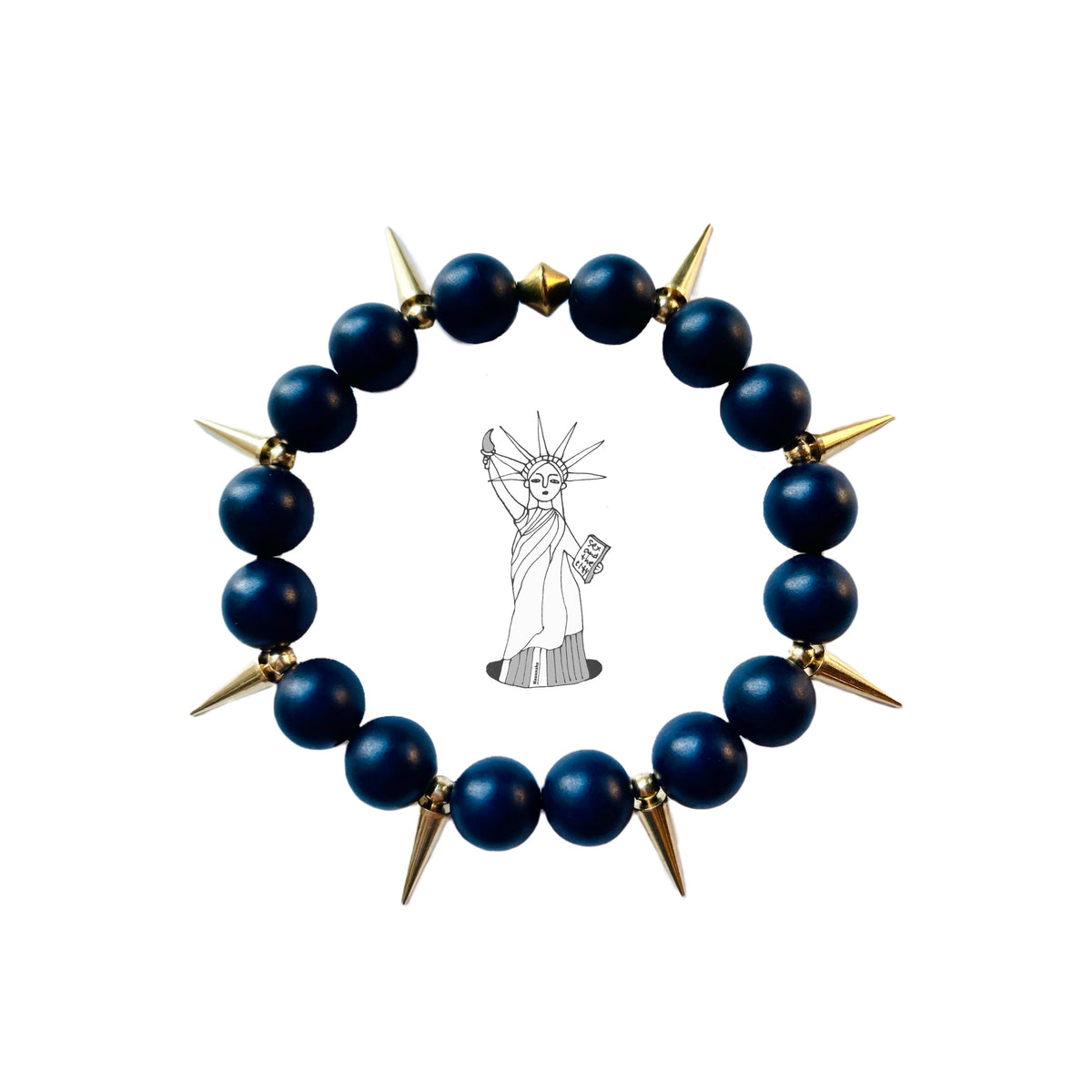 Aoyama Daruma indigo dye Statue of Liberty bracelet 藍染 自由の