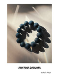 Aoyama Daruma indigo dye bamboo bracelet 竹ビーズ 藍染ブレスレット