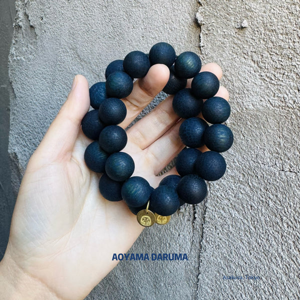 Aoyama Daruma indigo dye bamboo bracelet 竹ビーズ 藍染ブレスレット