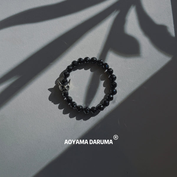 Aoyama Daruma natural stone Oni Skull daruma bracelet  天然石  鬼髑髏 ブレスレット