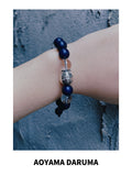 Aoyama Daruma crystal manekineko daruma bracelet  藍染 水晶 招き猫だるま ブレスレット