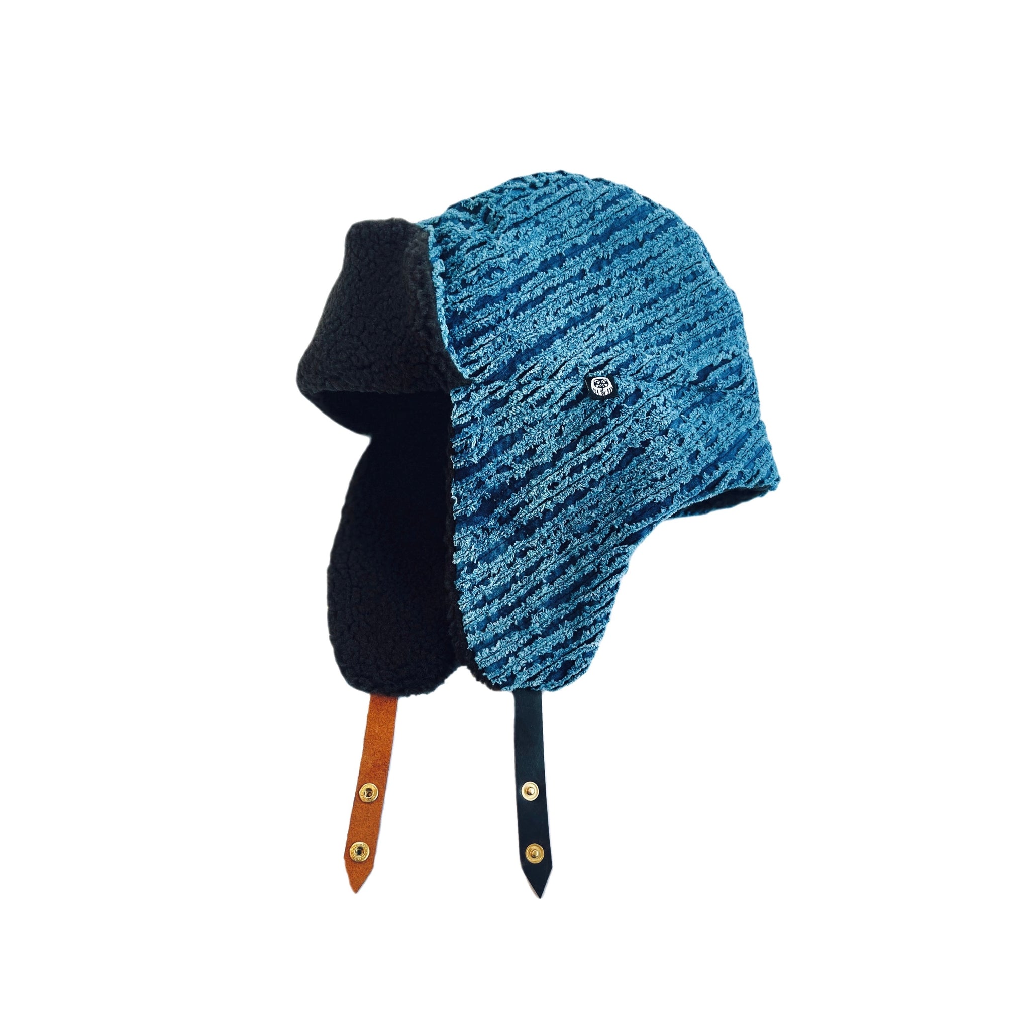Aoyama Daruma indigo dye pilot cap flying cap 藍染 ふわふわ