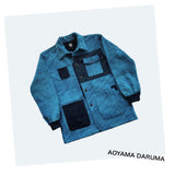 Aoyama Daruma indigo dye denim patchwork jacket 藍染 ふわふわ デニム パッチワーク ジャケット【Pre-order/受注生産 OK】
