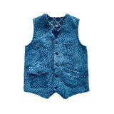 Aoyama Daruma indigo dye plush vest 藍染 ふわふわ ベスト【Pre-order/受注生産 OK】