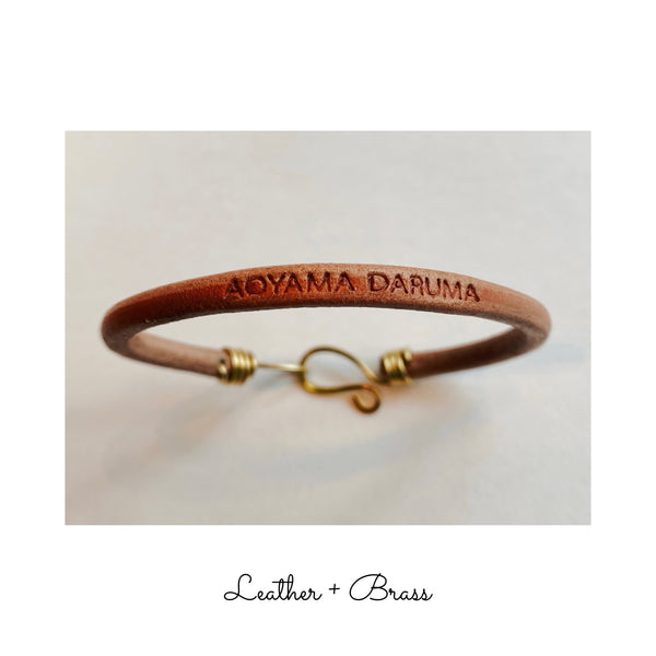 Aoyama Daruma leather silver brass copper bracelet 革 シルバー 真鍮 銅 ブレスレット